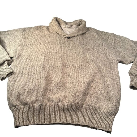 Wilson Staff Wool Blend Sweater Mens Shawl Collar Lined Button Pullover Vintage - Picture 2 of 16